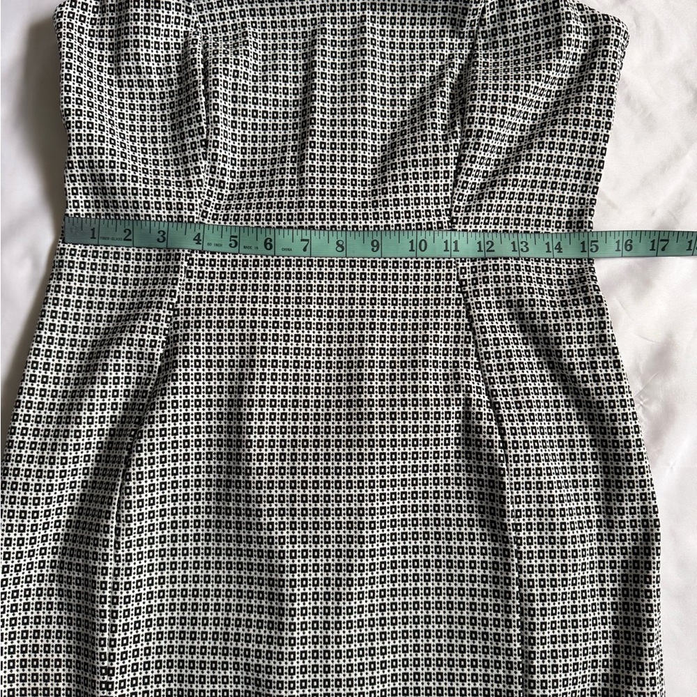 Calvin Klein Black and White Patterned Midi Sheath Dress 10 - Picture 8 of 11